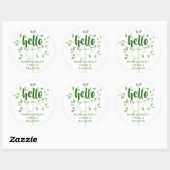 家族懇親会こんにちは私の名前 ラウンドシール (シート)