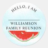 家族懇親会こんにちは私の名前 ラウンドシール (正面)