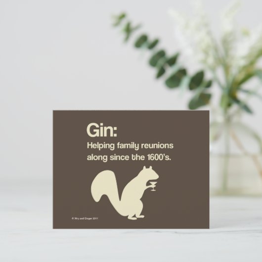 家族懇親会とジン葉書 ポストカード (スタンド正面)