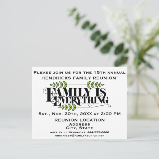 家族懇親会の発表 ポストカード (スタンド正面)