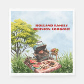 家族懇親会クックアウトザパークペーパーナプキン スタンダードランチョンナプキン (正面)