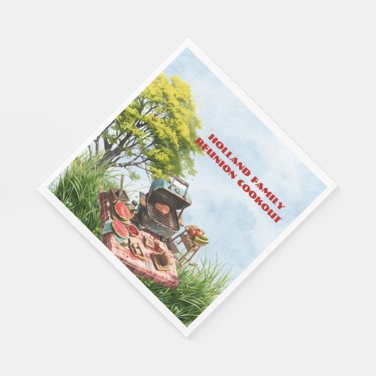 家族懇親会クックアウトザパークペーパーナプキン スタンダードランチョンナプキン (角)