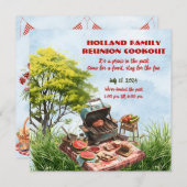 家族懇親会クックアウトザパーク 招待状 (正面/裏面)