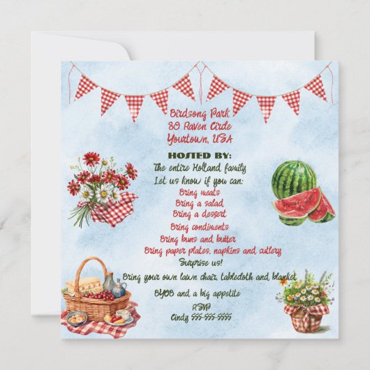 家族懇親会クックアウトザパーク 招待状 (裏面)