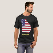 家族懇親会グルジア赤白青アメリカ国旗 Tシャツ (正面フル)