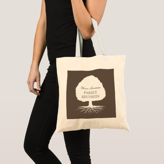 家族懇親会トートバッグと祖先のツリー記号 トートバッグ (正面(商品))