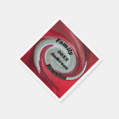 家族懇親会ミール赤い白の渦巻き芸術的 スタンダードカクテルナプキン (角)