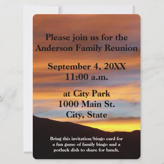 家族懇親会写真ビンゴサンセット写真 (裏面)