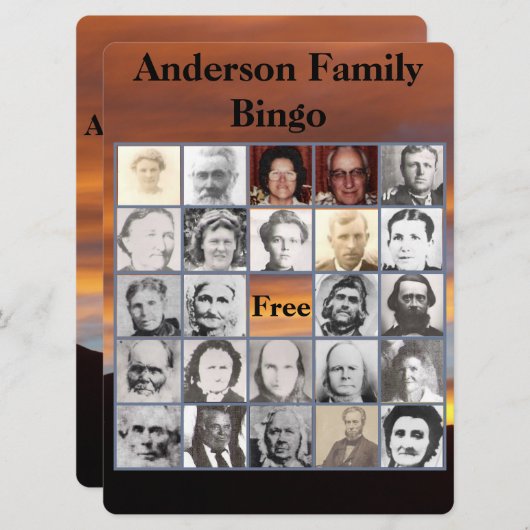 家族懇親会写真ビンゴサンセット写真 (正面/裏面)