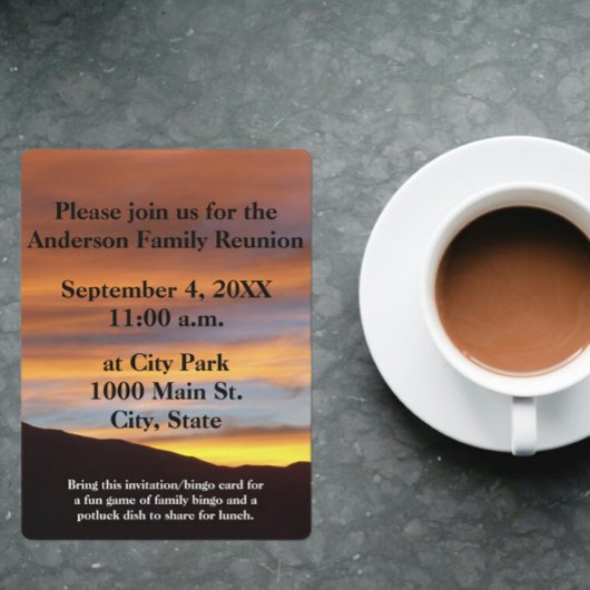 家族懇親会写真ビンゴサンセット写真