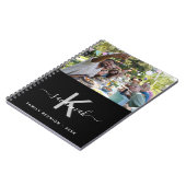 家族懇親会写真白黒モノグラム ノートブック (左側)