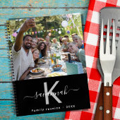 家族懇親会写真白黒モノグラム ノートブック