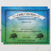 家族懇親会加入証表彰 (正面/裏面)