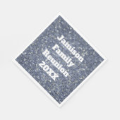 家族懇親会年と姓ブルーモザイク スタンダードランチョンナプキン (角)