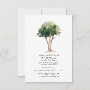 家族懇親会年間Get Together Water Color Tree 招待状