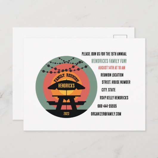 家族懇親会招待はがき ポストカード (正面/裏面)