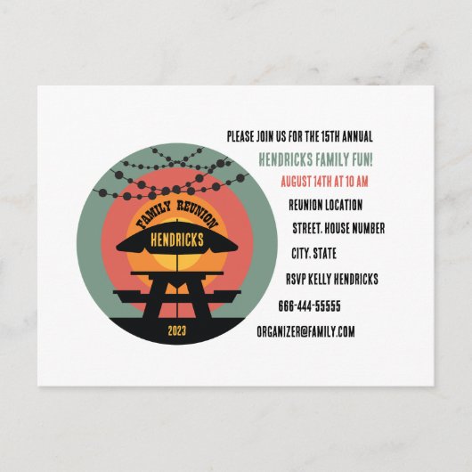 家族懇親会招待はがき ポストカード (正面)