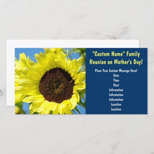 家族懇親会母の日に!イベント招待状 (正面/裏面)