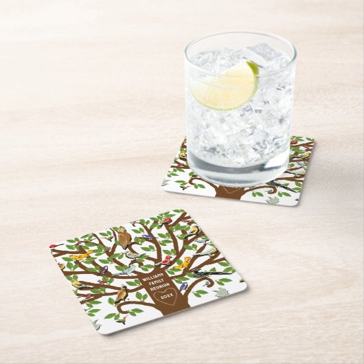 家族懇親会記念品 スクエアペーパーコースター (インサイチュ)