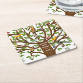 家族懇親会記念品 スクエアペーパーコースター (アングル)