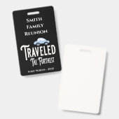 家族懇親会賞が最も遠い車を旅 バッジ (Front & Back)