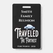 家族懇親会賞が最も遠い車を旅 バッジ (Front)