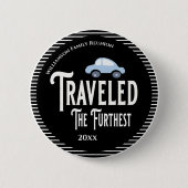 家族懇親会賞が最も遠い車を旅 缶バッジ (正面)