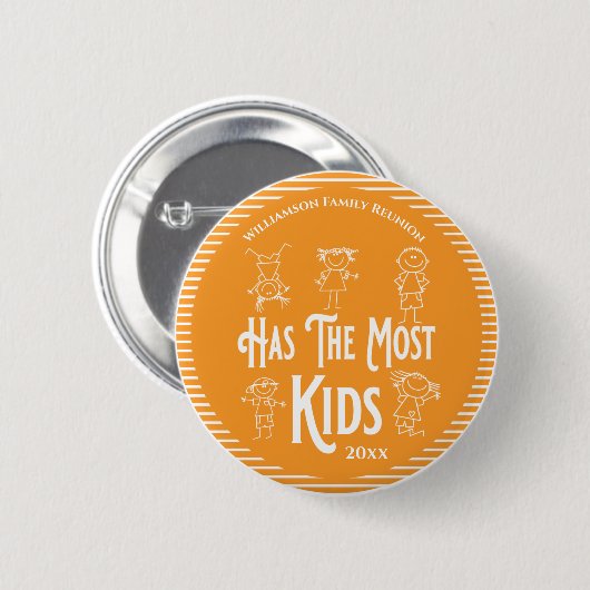 家族懇親会賞は最も多くの子供を持っている 缶バッジ (正面&裏面)