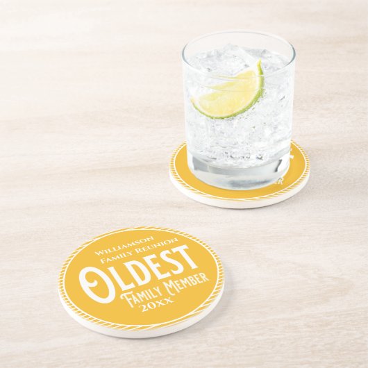 家族懇親会賞最年長の家族 コースター (側面)