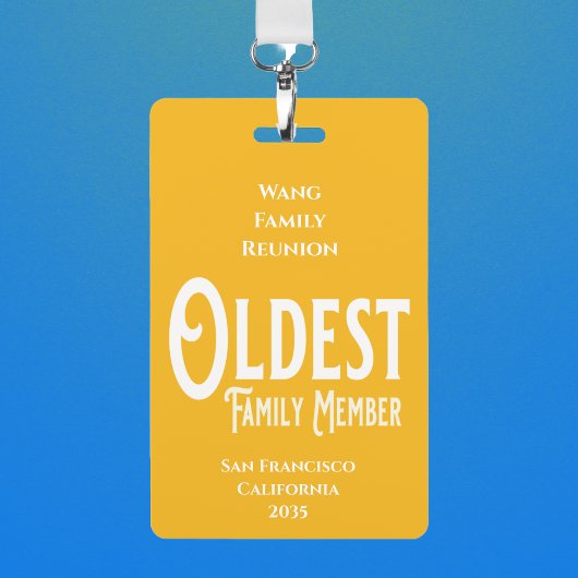 家族懇親会賞最年長の家族 バッジ