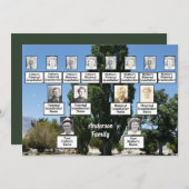 家族懇親会3木の列の世代写真 招待状 (正面/裏面)