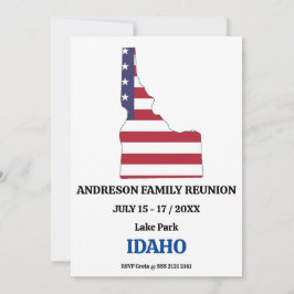 家族懇親会🎉 IDAHO州マップUSA国旗 招待状