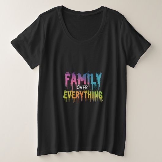 家族揃えプラスTシャツ プラスサイズTシャツ (デザイン正面)