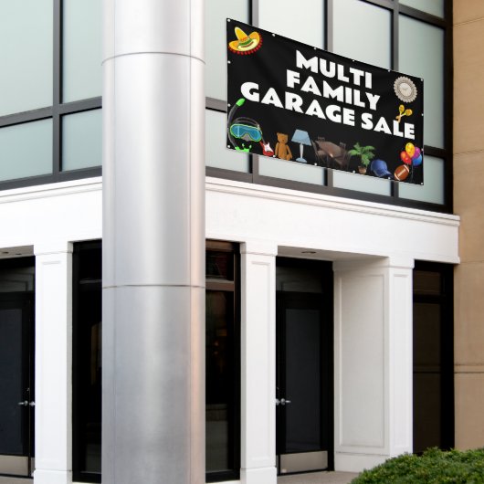 家族数々のガレージ販売バナー 横断幕 (ビルの外側)