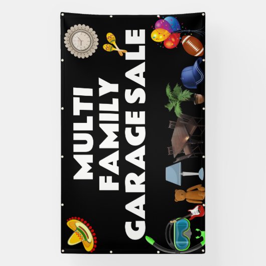 家族数々のガレージ販売バナー 横断幕 (縦)