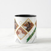 家族数々の写真コラージュハートスクリプトコーヒー マグカップ (中央)