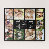 家族数々の写真コラージュパーソナライズされたブラック ジグソーパズル (横)