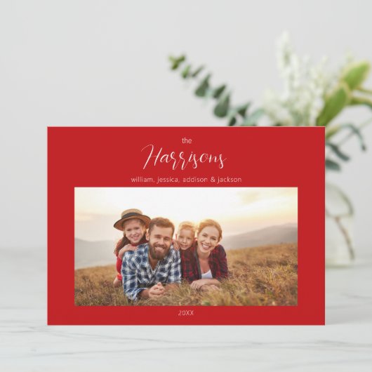 家族数々の写真シンプルクリスマス | 枚 シーズンカード (スタンド正面)