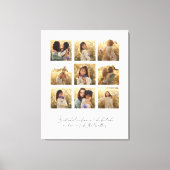 家族数々の写真ハート引用文エレガントスタイリッシュ キャンバスプリント (正面)