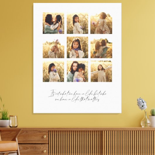 家族数々の写真ハート引用文エレガントスタイリッシュ キャンバスプリント (インサイチュ (リビング))