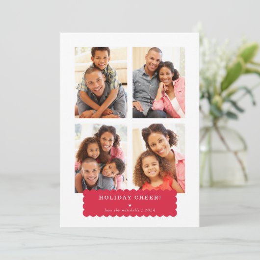 家族数々の写真モダンミニマルシンプルバナー シーズンカード (スタンド正面)