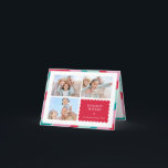 家族数々の写真モダン可愛い縁ど赤ピンク シーズンカード<br><div class="desc">kat massard >>> WWW.SIMPLYSWEETPAPERIE.COM<<< An elegant card design featuring quote that you can change yourself! White geometric border on the backside,  giving you the opportunity to handwrite a personal message or place a full portrait photo. NOTE >> 連絡 me kat@simplysweetpaperie.com写真のサイズを完全に変更する必要がありまもしす。</div>