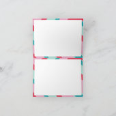 家族数々の写真モダン可愛い縁ど赤ピンク シーズンカード (内部)