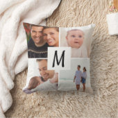 家族数々の写真モノグラム クッション (ブランケット)