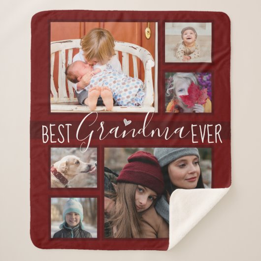 家族数々の写真最高ののおばあちゃんがワイン シェルパブランケット (正面)