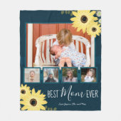 家族数々の写真最高のの母親 フリースブランケット (正面)