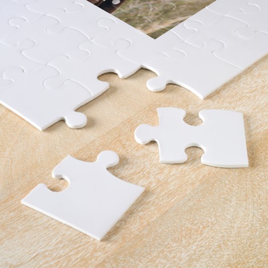 家族数々の写真緑の離れクリスマスの喜び ジグソーパズル (側面)