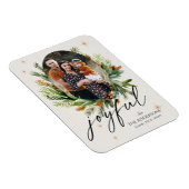 家族数々の写真緑の離れクリスマスの喜び マグネット (右側)