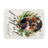 家族数々の写真緑の離れクリスマスの喜び マグネット (横)