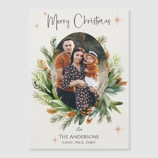家族数々の写真緑葉のクリスマス (正面)